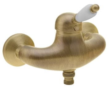 SAPHO KIRKÉ WHITE stenska prha z belo ročico, bronasta, retro dizajn