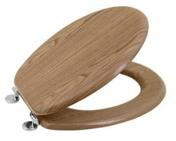 AQUALINE AQUALINE Okroglo WC sedalo, Oreh, HDF/Furnir