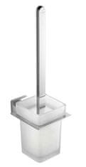 AQUALINE APOLLO Viseča WC Ščetka, Mlečno Steklo in Kromirana Eleganca