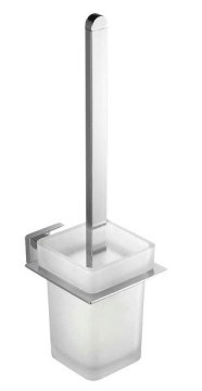 AQUALINE APOLLO Viseča WC Ščetka, Mlečno Steklo in Kromirana Eleganca
