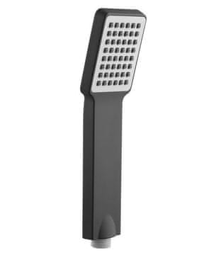 SAPHO Elegantna Kvadratna Ročna Prha 235mm, Črna Mat, ABS