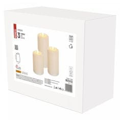 Emos LED voščena sveča, 12,5 cm, 3x AAA, časovnik, 3 kosi
