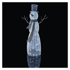 Emos LED božični snežak iz trstike, 124 cm, notranji, hladna bela, časovnik