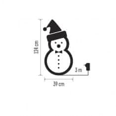 Emos LED božični snežak iz trstike, 124 cm, notranji, hladna bela, časovnik