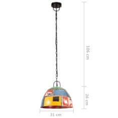 Vidaxl Industrijska starinska viseča svetilka 25 W večbarvna 31 cm E27