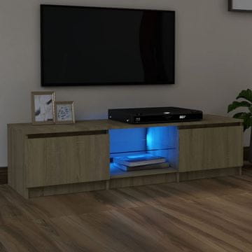Vidaxl vidaXL TV omarica z LED osvetlitvijo, hrast sonoma, 140 x 40 x 35,5 cm