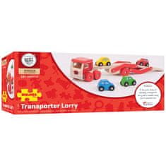 Bigjigs Toys Leseni tovornjak z avtomobili