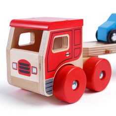 Bigjigs Toys Leseni tovornjak z avtomobili