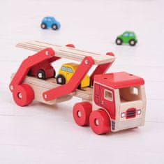 Bigjigs Toys Leseni tovornjak z avtomobili
