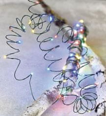 Emos 40 LED svetlobna nano veriga, 4 m, IP44, večbarvna, s časovnikom, zelena