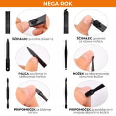 VivoVita Body Care Kit – Set za manikuro, pedikuro in nego obraza (16-delni), rjava