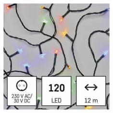 Emos svetlobna veriga s programi, 120 LED, 12 m, večbarvna