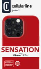CellularLine Sensation ovitek za Apple iPhone 13 Pro, silikonski, rdeč (SENSATIONIPH13PROR)