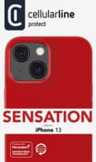 CellularLine Sensation ovitek za Apple iPhone 13, silikonski, rdeč (SENSATIONIPH13R)