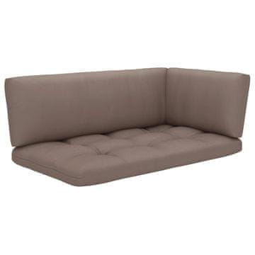 Vidaxl Blazine za palete 3 kosi taupe blago