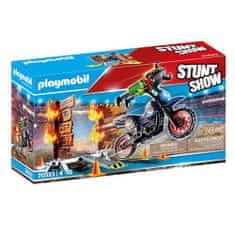 Playmobil STUNT SHOW MOTOKROS Z OGNJENO STENO 70553, STUNT SHOW MOTOKROS Z OGNJENO STENO 70553