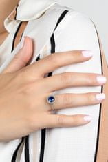Brilio Silver Luksuzen srebrn prstan z modrim cirkonom RI031W (Obseg 56 mm)