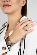 Brilio Silver Luksuzen srebrn prstan z roza cirkonom RI033W (Obseg 54 mm)