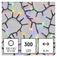 Emos LED božična veriga - ježek, 6 m, notranja in zunanja, večbarvna, s časovnikom