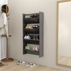 Vidaxl Stenska omara za čevlje 2 kosa siva 60x18x60 cm iverna plošča