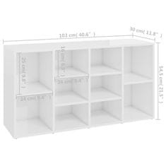 Vidaxl Klop za shranjevanje čevljev bela 103x30x54,5 cm iverna plošča