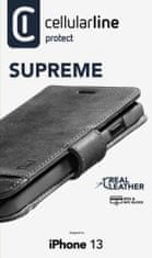 CellularLine Premium Supreme ovitek za Apple iPhone 13, preklopni, črn (SUPREMECIPH13K)