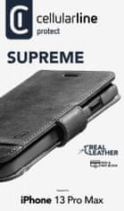 CellularLine Premium Supreme ovitek za Apple iPhone 13 Pro Max, preklopni, usnjen, črn (SUPREMECIPH13PRMK)
