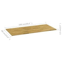 shumee Površina za mizo trden hrastov les pravokotna 23 mm 100x60 cm