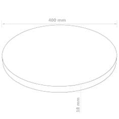 shumee Površina za mizo okrogla iz MDF-ja 400x18 mm