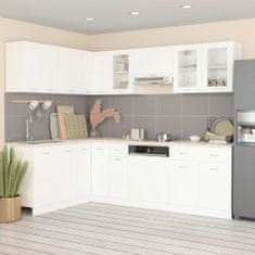 Vidaxl 11-delni komplet kuhinjskih omaric, bela barva, iverna plošča