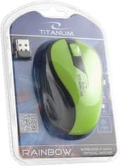 Titanum tm114g brezžična miška 2.4ghz 3d optična usb mavrično zelena