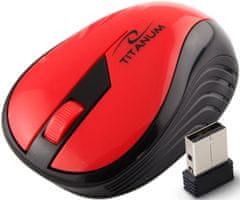 Titanum Brezžična optična miška RAINBOW 2.4GHz Rdeča
