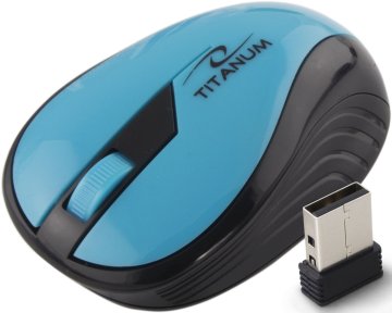 Titanum  brezžična optična miška 2.4GHz 3D USB Turquoise