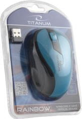 Titanum tm114t brezžična miška 2.4ghz 3d optična usb mavrična turkizna