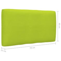 shumee Blazina za kavč iz palet svetlo zelena 70x40x12 cm