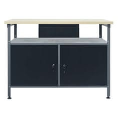 Vidaxl Delovna miza črna 120x60x85 cm jeklo