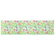 Vidaxl Blazina za ležalnik vzorec listja 200x50x4 cm blago