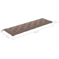 Vidaxl Blazina za vrtno klop taupe 180x(50+50)x7 cm oxford tkanina