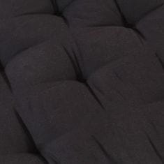 Vidaxl Talna sedežna blazina za paleto bombaž 120x40x7 cm črna