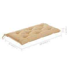 shumee vidaXL Blazina za gugalnico, bež, 100 cm, blago
