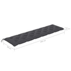 Vidaxl Blazina za gugalnico antracitna 200 cm blago
