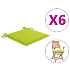 Vidaxl Blazine za vrtne stole 6 kosov svetlo zelene 40x40x4 cm oxford