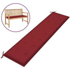 Vidaxl Blazina za vrtno klop vinsko rdeča 200x50x4 cm oxford tkanina