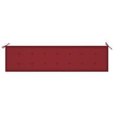 Vidaxl Blazina za vrtno klop vinsko rdeča 200x50x4 cm oxford tkanina