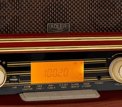 Adler Radio retro 1187 , AM/FM, bluetooth, USB, AUX, ura, alarm, 2x5W