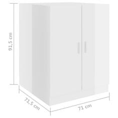 Vidaxl Omara za pralni stroj visok sijaj bela 71x71,5x91,5 cm