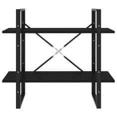 Vidaxl Knjižna omara 2-nadstropna črna 80x30x70 cm iverna plošča