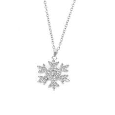 Beneto Bleščeča srebrna ogrlica Snowflake AGS1333 / 47