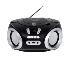 Adler Prenosni Boombox 1181 z radijem, CD-MP3-USB, 2x1,7W, črne barve
