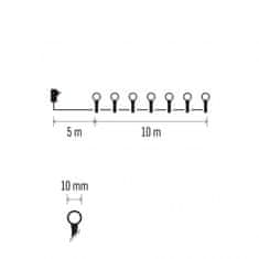 Emos LED božična veriga, kroglice, 10 m, RGB, upravljalnik, programi, časovnik